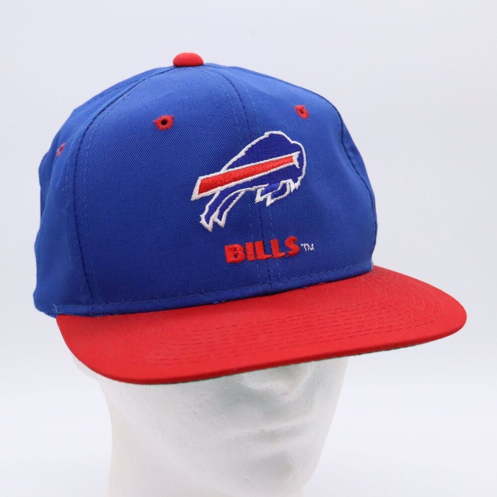 Vintage 90's Buffalo Bills NFL Young An Hat Co. Red Blue Snapback Cap